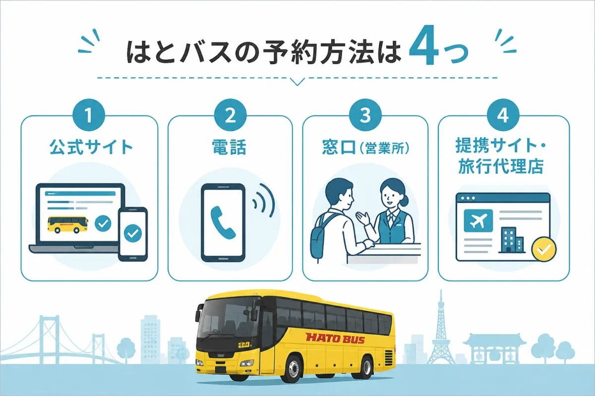 はとバスの予約方法は4つ