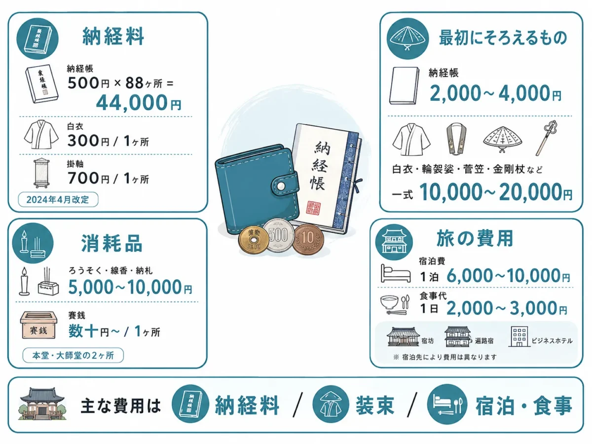 費用はいくら？納経料・宿泊・装束の内訳