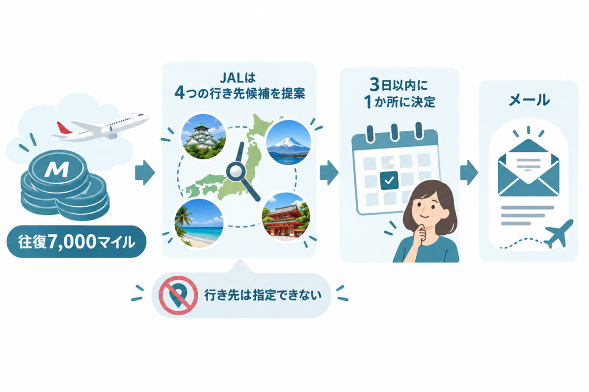 どこかにマイルとは？往復7,000マイルで行き先をJALが提案する特典航空券