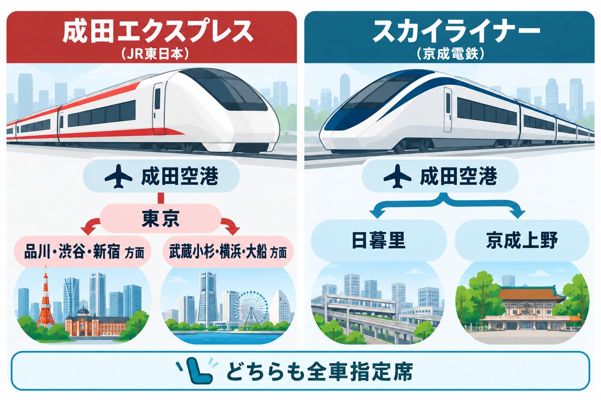 成田エクスプレスとスカイライナーの違い