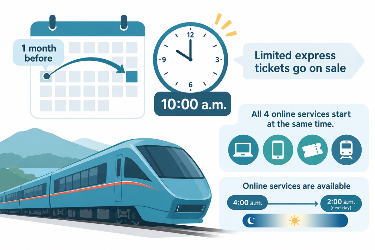 Romancecar booking opens at 10:00, one month before the travel date