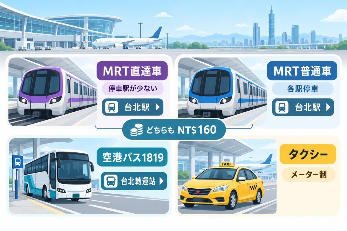 桃園空港から台北駅への行き方