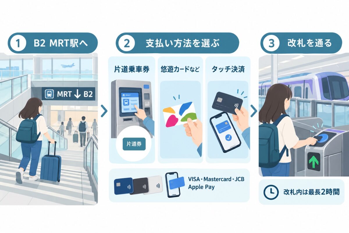 桃園空港MRTの乗り方と支払い方法